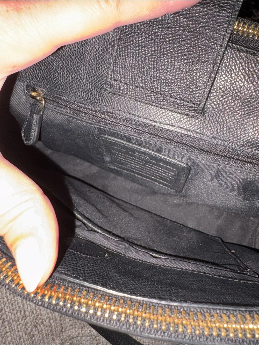 Coach Black Leather Satchel with Gold Hardware